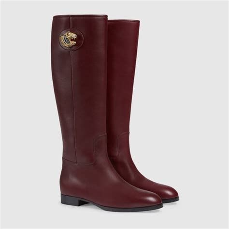 gucci leather boot with tiger head|gucci leather boots sale.